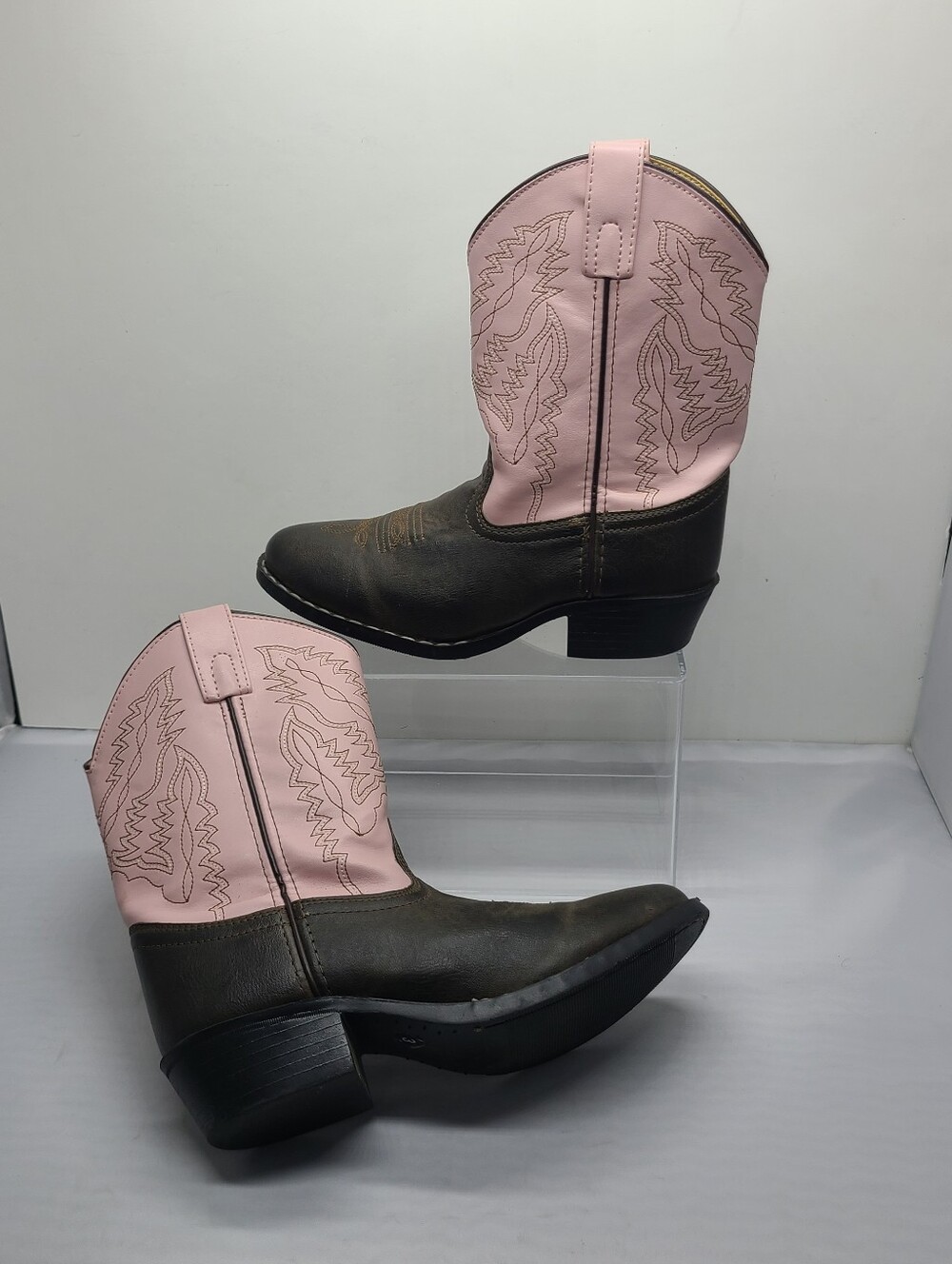 SMOKY MOUNTAIN BOOTS Monterey Brown/Pink Western Boots - Girl Size 3Y